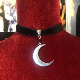 Choker Crescent Moon Velvet Gothic Witch Jewelry Women Gift 2022 Delicate And Beautiful Wholesale Statement Fashion