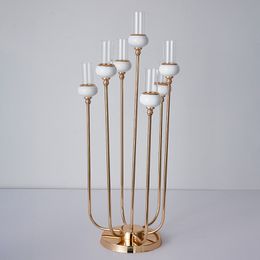 Acrylic Candle Holders 90 CM Height 7 Arms Candelabras Luxury Wedding Table Centrepiece Candlesticks Home Decoraion