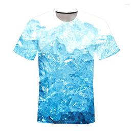 Men's T Shirts Sports T-shirt Wear Comfortable Round Neck Short Sleeve Fabric Quick Dry Tees Digital Printing Glacier World