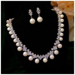 Pendant Necklaces Jewellery Sets For Women Sterling Imitation Pearl Pendants Elegant Earrings Wedding Engagement Fine Accessories