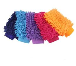 Chenille Microfiber Cleaning Gloves Scratch Free Car Wash Mitt Double Sided Household Cleaning Tools Organization Mitts thick Sea Shipping RRC427