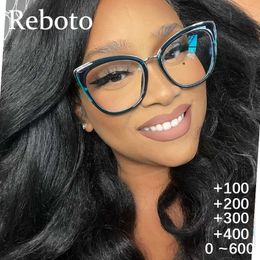 Sunglasses Frames Reading Glasses Frame For Women Cat Eye Anti Blue Light Prescription Optical Lenses Eyeglasses Frames Eyewear 0.5 1.0 1.5 T2201114