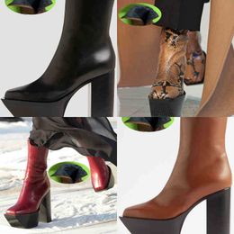 Boots New Zipper Fashion Ankle Boots Thick Sole High Heel Thick Sole Punk Booties Autumn Women's Shoes Black Large Size 43 220913