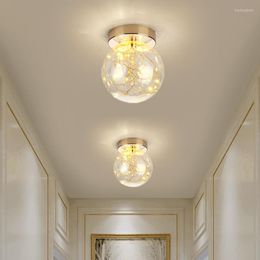 Ceiling Lights LED Creative Starry Glass Aisle Lamps For Cloakroom Entrance Lighting Modern Minimalist Balcony Round