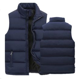 Men's Vests Jacket Sleeveless Zipper Down Autumn Winter Warm Stand-up Collar Oversize Puffer Men 221116