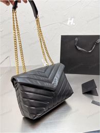 Top Quality Designer Handbag LOULOU Shoulder Bag Large-capacity Women Crossbody Bags V-Shaped Seam Genuine Leather Wallet Lady