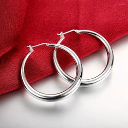 Hoop Earrings 925 Silver Jewellery Thick Round Earring For Women Fashion Wedding Party Christmas Top Quality Gift