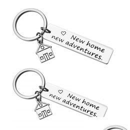 Key Rings Stainless Steel Key Ring Letter Home Id Keychain Holders Bag Hangs Women Men Fashion Jewelry Drop Delivery Dhiuc