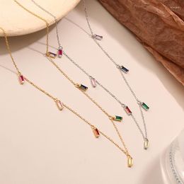 Chains Exquisite 925 Silver Color Zircon Necklace Women's Light Luxury Niche Europe And The United States Collarbone Wholesale