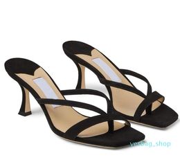 Sandals Shoes Women Squared-Toes Nude Eu35-42 Thong Mules Lady Comfort Casual Walking Black White Wear-With-Anything Maelie 022