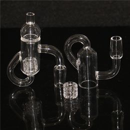 Smoking Diamond Knot Loop Quartz Bangers 10mm 14mm Male 90 Degree Recycler Quartz Banger Nails For Glass Bongs Dab Rigs