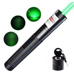 레이저 포인터 레이저 포인터 펜 303 녹색 532Nm 조정 가능한 초점 배터리 충전기 4 색