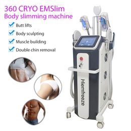 New 2 in 1 EMSlim Muscle Building 360 Cryo Slimming Machine HIEMT Body Sculpting Machine cryoskin Cryotherapy Equipment