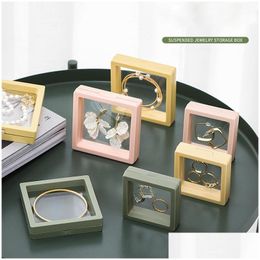 Storage Boxes Bins Sublimation 1Pc New Antioxidation Pe Film Jewellery Box Portable Transparent Storage Earrings Necklace Suspension Dh0Mf