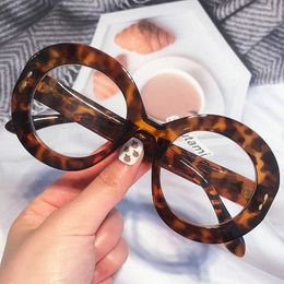 Sunglasses Frames Round Rivet Anti-blue Light Eyeglasses For Women New Fashion Circle Leopard Orange Clear Computer Glasses Frame Female Shades T2201114