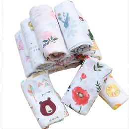 Baby Swaddling Swaddle Muslin Newborn Bamboo Cotton Wraps Bathroom Bath Towels Soft Skin-friendly Summer Hug Blanket Infant Animal Swaddle Robes BC172-1