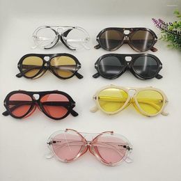 Sunglasses 2022 Fashion Cool Navigator Style SteamPunk Men Women Punk Side Shield Brand Design Sun Glasses
