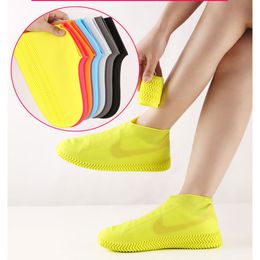 Rubber Boots Reusable Latex Waterproof Rain Shoes Cover Non-Slip Silicone Overshoes Boot Covers Unisex Shoes Accessories YFAS3