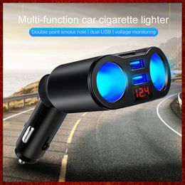 3.1A Dual USB Car Charger 2 Port LCD Display 12-24V Cigarette Socket Lighter Fast Car-Charge Power Adapter charge Styling Charging Automotive Electronics Free ship