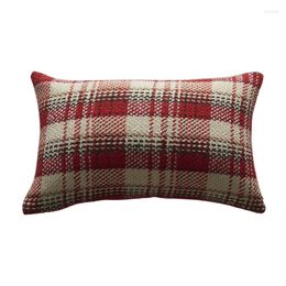 Pillow Square Rectangle Plaid Knitted Sofa Cover 45 30 50 No Inner Black Red Cases For Home Dec X64