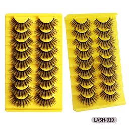 Handmade Reusable Curly Winged False Eyelashes Messy Crisscross Multilayer Thick 3D Mink Fake Lashes Extensions Eyes Makeup Accessory Soft & Vivid DHL