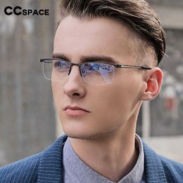 Sunglasses Frames 54534 for Men Anti Blue Light Half Frame Optical Glasses Frames Gentlemen Fashion Computer Eyeglasses T2201114