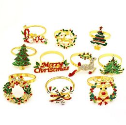 New Christmas Decorations Alloy Reindeer Ring Napkin Ring Holders Xmas Table Decoration For Home Wedding Restaurant Party Dinner Decor RRA594