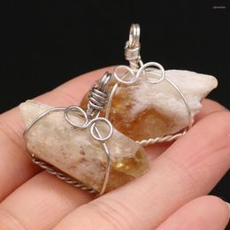 Pendant Necklaces Natural Agates Stone Charms Winding Silvered Irregural Shape For Making DIY Jewerly Necklace 25x25-25x27mm