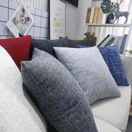 Pillow Solid Thicken Linen Cover 45 45cm Throw Pillowcase Office Home Decorative Sofa Waist Case Chair Back Cove Cojine