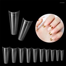 False Nails Nail Tips Half Cover Press On French Ballerina Clear Fake Acrylic With Box For Manicure Salon Home DIY