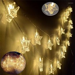 Strings Fairy LED Star Card Clip String Lights 10 20 Clips Po Holder Bulb Beads For Wedding Party Xmas Holiday Light