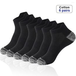 Men's Socks 6 Pairs High Quality Men Ankle Breathable Cotton Sports Mesh Casual Athletic Summer Thin Cut Short Sokken Size 38-48