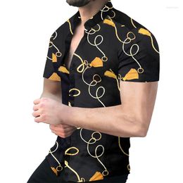 Men's Casual Shirts Summer Men's Printed Hawaii 2023 Brand Streetwear Clothing Cardigan High-End Short Sleeve Dress Shirt