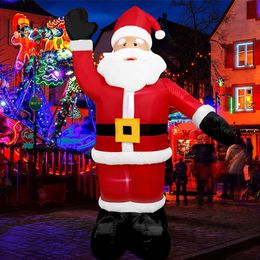 Christmas Decorations 8FT-4FT Inflatable Santa Claus Glowing Outdoor LED Giant Party Year 2023 221115