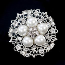Pins Brooches Pearl Brooch Gold Crystal Flower Cor Scarf Buckle Dress Suit Pins Women Fashion Jewelry Gift Drop Delivery Dhhxo