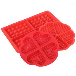 Baking Moulds Square Heart Shaped Waffle Cake Silicone Mould Muffin Lattice Biscuit Maker DIY Tool Bakeware
