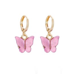 Dangle Chandelier Arylic Butterfly Earrings Coloured Dangle Ear Ring Clip Chandelier Women Fashion Jewellery Drop Delivery Dhsl8