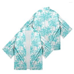 Men's Casual Shirts Coconut Tree Style Kimono Japanese Clothes Women/Men 2022 Unisex Tops