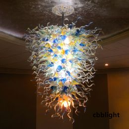 Contemporary Pendant Lamps Multi Colour Chandeliers 40x56 Inches Luxury Art Large Hand Blown Glass Chandelier Light with LED Bulbs Ceiling Lighting Decor LR920