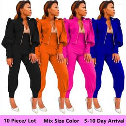 Women's Two Piece Pants S-XXL Mix Size Colour Bulk Items Wholesale Lots Pieces Set Women Zip Top Tracksuit Fall Clothes 5-10 Day Arrival