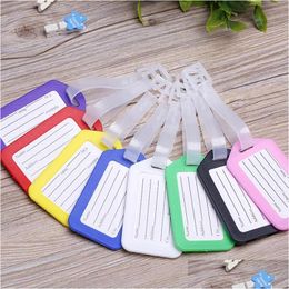 Party Favour Party Favour Solid Colour Plastic Lage Tag Women Men Travel Suitcase Id Address Holder Baggage Tags Boarding Bag Portable Dho21