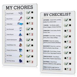 Multi-purpose Wall Magnets Hanging Checklist Memo Boards Adjustable My Chores Checklist Board for RV Home Walls School Classroom zxf52