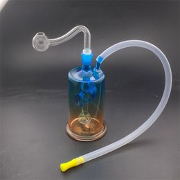 Newest Rasta Colourful glass oil burner bong recycler dab rig glass water pipe showerhead perc oil rig bubbler bong with 10mm glass oil bowl