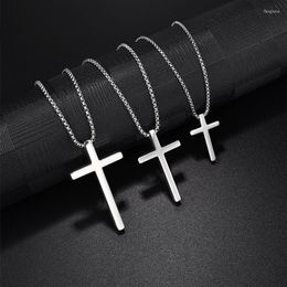 Pendant Necklaces Jiayiqi 3 Size Trendy Cross Necklace For Women Men Jewellery Classical Stainless Steel Simple