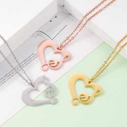 Pendant Necklaces Fnixtar 20Pcs Mirror Polish Hollow Music Note Heart Stainless Steel Cable Chain For Women's Men's