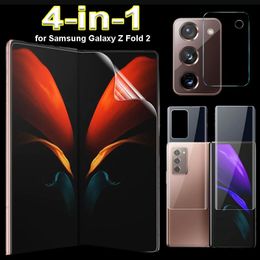 4 in 1 Front Back Screen Protectors Hydrogel Film Camera Lens Tempered Glass For Samsung Galaxy Z Fold 2 3 4 Flip 4 Fold4 Fold3 5G Fold2 Flip3 Flip4