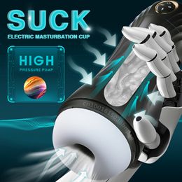 Masturbators Sucking Male Automatic Vibrating Heating Orgasm Sexy Machine Masturbation Cup Pussy Real Blowjob Sex Toys For Men 221116