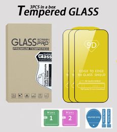 3pack 9D Full Cover Screen Protector for iPhone 14 Plus Pro Max 11 13 12 Mini Anti-scratch Tempered Glass 7 8 Plus XR XS Protective Film