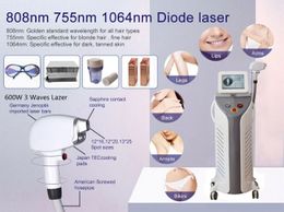 Epilator Hair Removal Diode Laser 755 808 1064nm Health Beauty 600W Triple Wavelength Painless Permanent Skin Rejuvenation Equipment