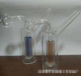 Latest Pyrex Thick Glass Bubbler Oil Burner Square Hookahs Philtre Water Bong Pipes Portable Dry Herb Tobacco Tool Accessories